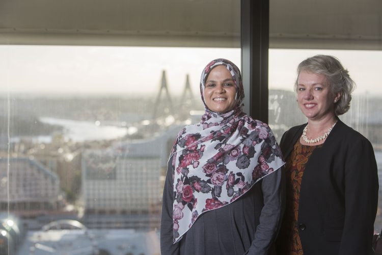 Professors Farah Magrabi (Macquarie University) and Julie Leask (University of Sydney), honoured at the recent Sax Institute Research Action Awards