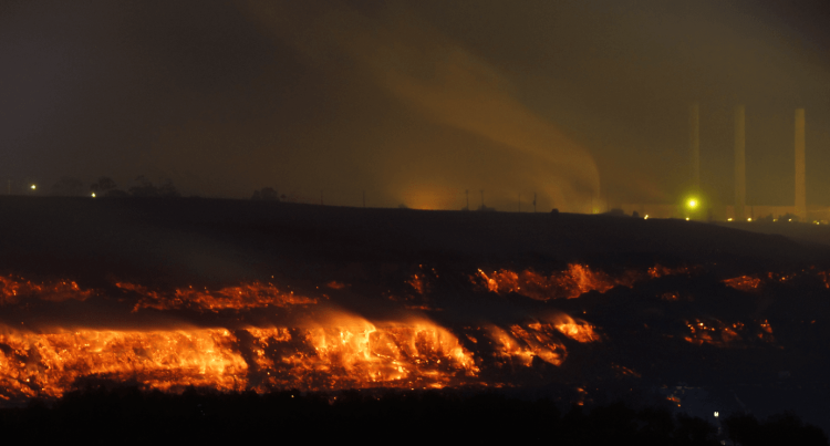Photo of Hazelwood coal mine fire, 2014, Victoria, by Keith Pakenham, Country Fire Authory