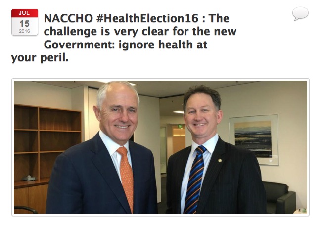 The PM and Dr Gannon. Credit: NACCHO Aboriginal Health News Alerts