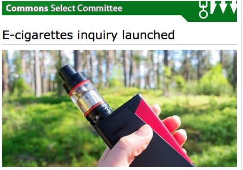 A new inquiry in the UK is investigating the use and health impacts of e-cigarettes