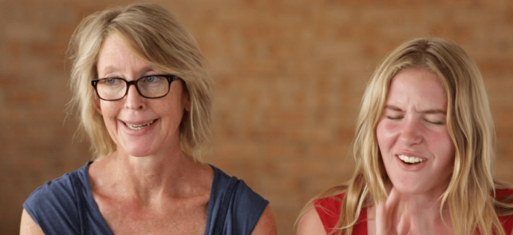 A still from the Bega Teen Clinic promotion video, of a mother and daughter talking about benefits of the service.