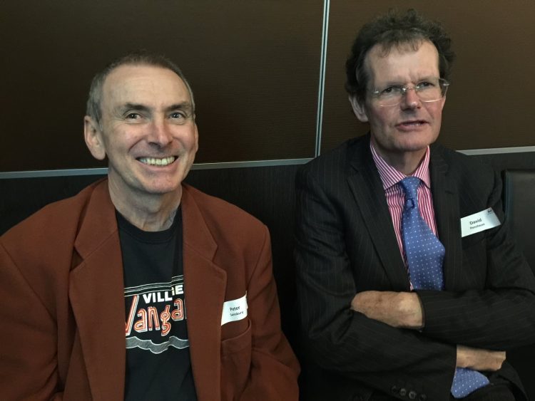 Peter Sainsbury and David Pencheon at the farewell for PHAA's Michael Moore