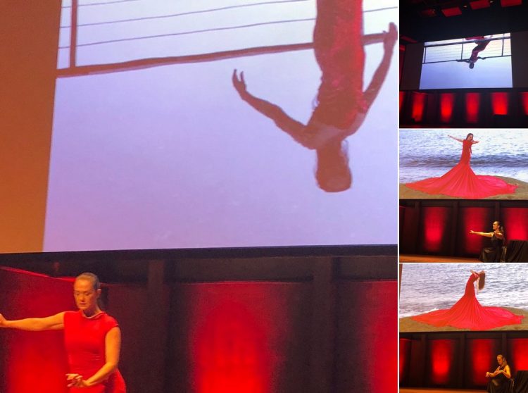 Many stunning performances at the conference, including "Red" by Liz Lea, about endometriosis.  Photographs by Melissa Sweet