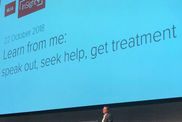 Dr Steve Robson presents to #RANZCOG19. Photograph tweeted by @BethSandford85