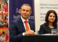 Minister Roger Cook and Alison Xamon, at a public health forum before the election. Photo supplied by PHAIWA