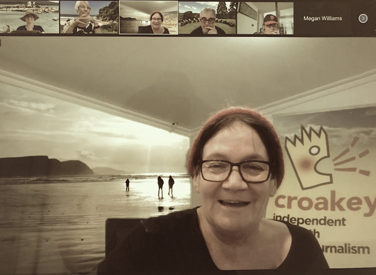 For work and play: the Croakey team on Zoom, with managing editor Marie McInerney