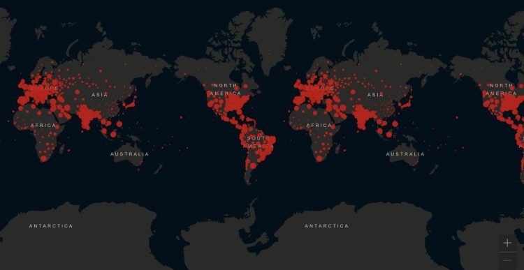 To date: 4,561,467 COVID deaths and
220,305,973 cases
Image taken from real-time online mapping of the outbreak, by John Hopkins University Center for Systems Science and Engineering. 5 Sept 2021.