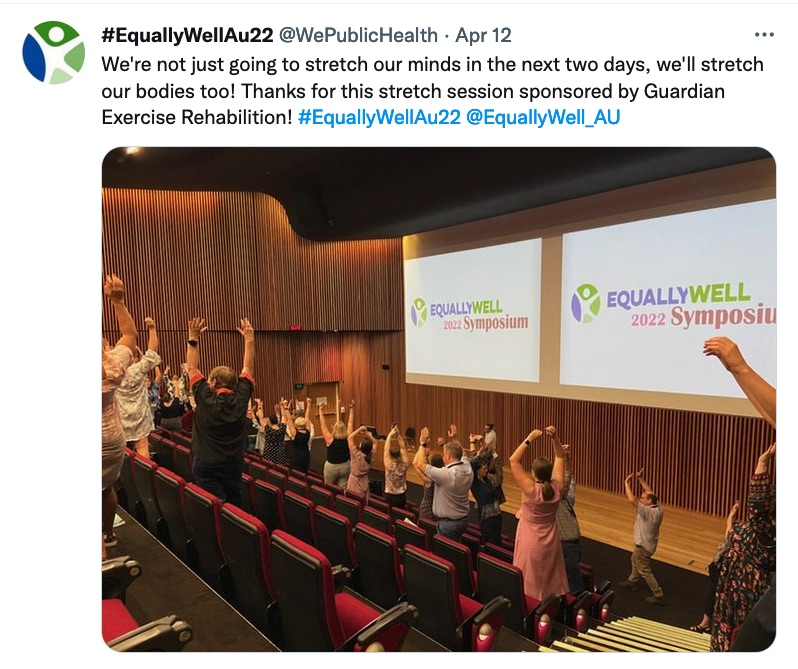 Tweet by Equally Well Australia at @WePublicHealth