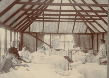 A "Diphtheria tent" from Swan Hill Hospital. Photographer: George Hamilton, active 1905-1917 Image source: State Library of Victoria
