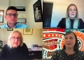 Panel at recent Orygen webinar. From top R: Joe Ball, Annabel Ramsay, Dr Summer May Finlay, and Anne Hollonds. Photo supplied.