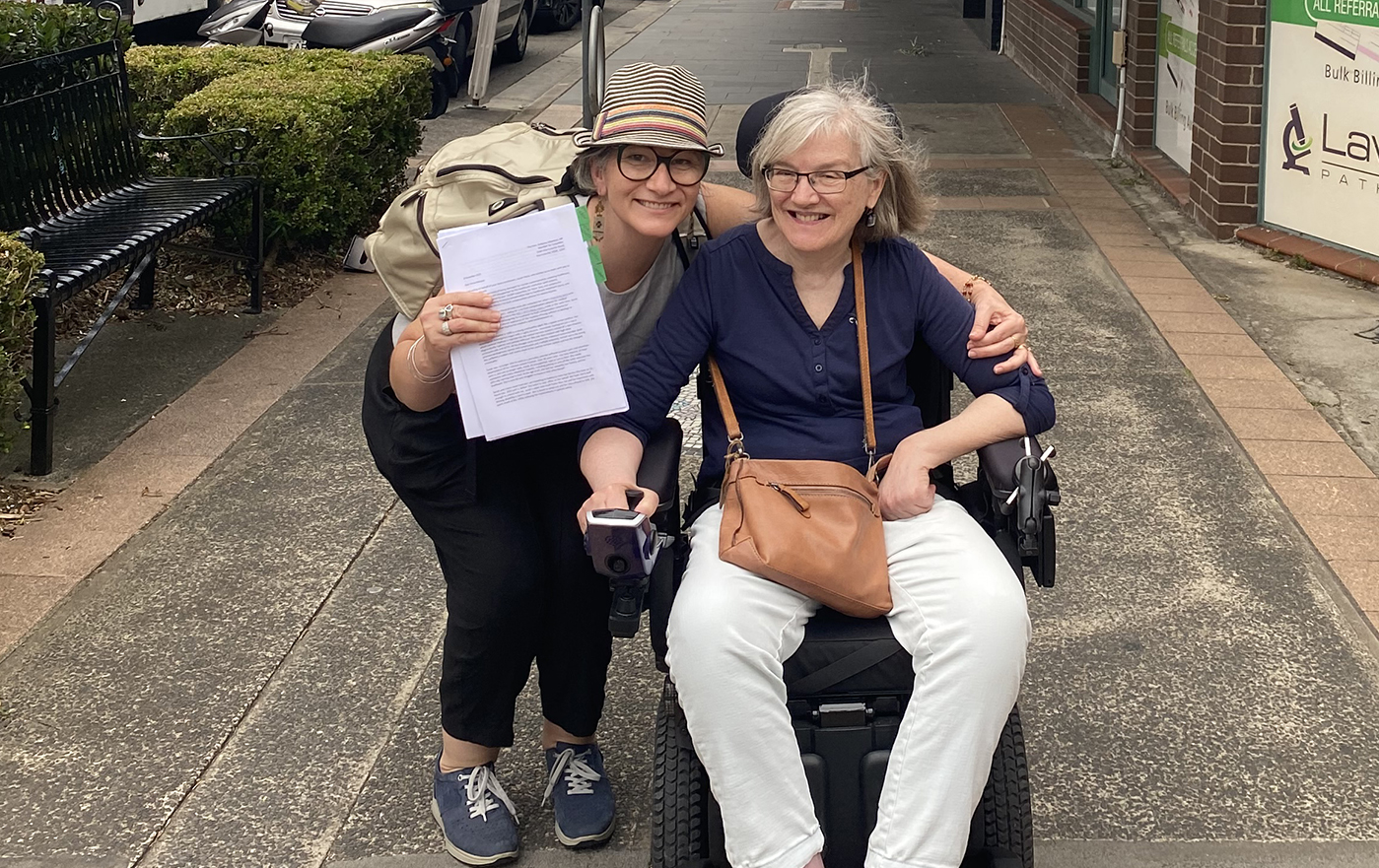 Vickie Veitch and Sarah Walls outside the Prime Minister’s electoral office. Photo supplied