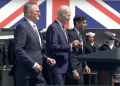 Counting the costs: screenshot from ABC TV announcement of the AUKUS deal on 14 March 2023