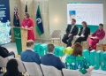 Minister Ged Kearney launching the National Health and Climate Strategy at COP28. Screenshot from livestream.